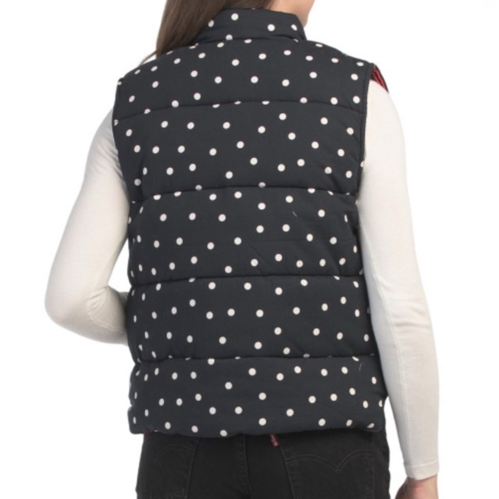 Clare V. Emile Black & White Scattered Polka Dot Vest - Picture 8 of 10